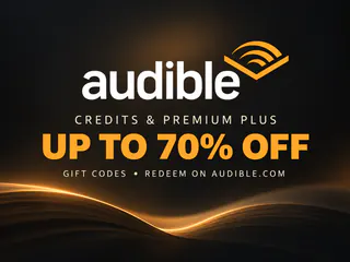 Thumbnail of Audible Credits and Premium Plus gift codes with savings of up to 70 percent